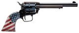 Heritage Mfg RR22B6USFLAG Rough Rider  22 LR 6 Shot 6.50" Black Oxide Barrel & Cylinder, Black Steel Zinc Alloy Frame, US Flag Grip Exposed Hammer
