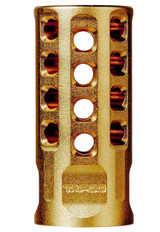 Tapco TAP22032  Muzzle Brake Gold Anodized Aluminum 1/2"x28 Threads 2" OAL .920" Diameter 22LR
