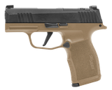 Sig Sauer 365X9CTXR3P P365X  Micro-Compact Frame 9mm Luger 12+1 3.10" Steel Barrel, Optic Ready/Serrated Slide, Coyote Tan Stainless Steel Frame w/Accessory Rail, Polymer Grip