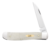 Case 11025 Trapper  Mini Folding Clip Point/Spey Plain Mirror Polished Tru-Sharp SS Blade, Smooth Natural Bone Handle