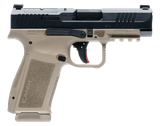 Canik HG7883BDN Mete MC9LS Sub-Compact Frame 9mm Luger 17+1 3.64" Black Steel Barrel, Black Nitride Serrated Steel Slide, Flat Dark Earth Polymer Frame w/Picatinny Rail, Interchangeable Backstrap Grip