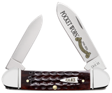 Case 55235 Pocket Worn Canoe Folding 2" Pen/2.63" Spear Plain Tru-Sharp SS Blade, Mahogany Corn Cob Jigged Bone Handle
