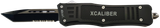 Xcaliber Knife Company  40 Cal  Medium 3.25" OTF Tanto Part Serrated 440C SS Blade, 4.64" Steel Handle