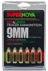 Supernova PMSN9MMMP Green/Red Tracer  9mmLuger 119Gr Full Metal Jacket 6 Per Box/60 Case