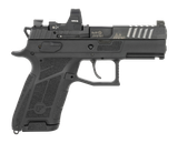 CZ-USA 91604 P-09 C Nocturne Compact 9mm Luger 15+1 3.75" Black Steel Serrated w/Optic Slide, Black Polymer Frame w/Picatinny Rail, Interchangeable Backstrap Grip, Viridian RFX-15