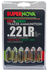 Supernova PMSN22LRMP Green/Red Tracer  22LR 40gr Lead Round Nose 12 Per Box/60 Case