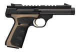 Browning 051614490 Buck Mark Field Target 22 LR 10+1 4.40" Matte Black Bull Threaded Barrel, Picatinny Rail Receiver, Matte Black FDE w/Black Overmold Grip