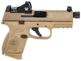 FN 66100797 509 Compact Tactical 9mm Luger 4.32" Threaded Barrel, 12+1/24+1, FDE Polymer Frame w/Mounting Rail, Optic Cut FDE Stainless Steel Slide, Includes Viper Red Dot