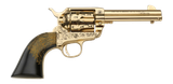 Pietta PFI45KOP434EP Keeper Of The Plains 45 Colt (Long Colt) 6 Shot 4.75" Ultra Black Engraved w/Eagle Feather Grip