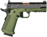 JACOB GREY FIREARMS TWC9EDG TWC9  9mm Luger 17+1 4.25" Black Bull Barrel, Black Optic Ready/Serrated Steel Slide, Duty Green Aluminum Frame w/Beavertail & Picatinny Rail