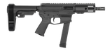 Shark Coast Tactical SCC06766SP9NBLK Sneeky Pete 9mm Luger 30+1 5.50" Black Melonite Threaded Barrel, Black Cerakote Receiver, SB Tactical SBA3 Brace