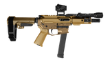 Shark Coast Tactical SCC00689SR9B Sunrise Bundle 9mm Luger 30+1 5" Threaded Barrel, Aluminum Receiver w/Picatinny Rail, M-LOK Handguard, Polymer SB Tactical SBA3 Brace, Streamlight ProTac Rail Light 2