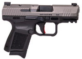 Canik HG5610TN TP9 Elite Subcompact 9mm Luger 3.60" 15+1,12+1 Black Frame with with Optic Cut Tungsten Gray Cerakote Steel Slide, Interchangeable Backstrap Grip & Picatinny Rail