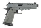 Tisas Arms 12500006 1911 Night Stalker 9mm Luger 17+1 5.30" Threaded Barrel, Gray Cerakote Carbon Steel Optic Cut/Serrated Slide & Frame w/Picatinny Rail, Polymer Grip