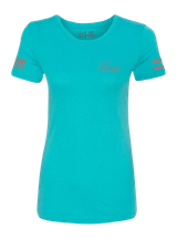 GLK AP96445 GLOCK GIRL FLAG TEE L   TEAL