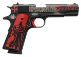 Tisas Arms 10100518AA2 1911 Crusader Full Size Frame 45 ACP 7+1 5" Steel Serrated Slide, Distressed Graphite Cerakote Carbon Steel Frame w/Beavertail, Multi-Color Cerakote Grip