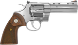 Colt Mfg PYTHONSP4WTS Python  38 Special/357 Mag 6 Shot 4.25" Stainless Vent Recessed Target/Vent Rib Barrel, Cylinder & Frame, Walnut w/Colt Medallion Grip