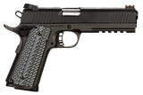 Rock Island 51485 Tac Ultra FS 45 ACP Caliber with 5" Barrel, 8+1 Capacity, Overall Black Parkerized Finish Steel, Picatinny Rail/Beavertail Frame, Serrated Slide & Black & Gray G10 Grip