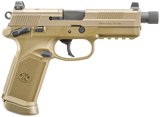 FN 66982 FNX Tactical 45 ACP 10+1 5.30" Black Steel Threaded Barrel, Flat Dark Earth Optic Cut/Serrated Steel Slide & Polymer Frame w/Picatinny Rail, FDE Interchangeable Backstrap Grip, Ambidextrous