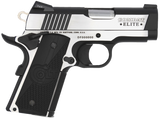 Colt Mfg O7082CE Combat Elite Commander Compact Frame 9mm Luger 8+1, 3" Stainless Steel Barrel, Two-Tone Serrated Stainless Steel Slide & Frame w/Beavertail, Black Scalloped G10 Grip, Ambidextrous