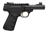 Browning 051610490 Buck Mark Micro SR 22 LR 10+1 4" Matte Black Threaded Bull Barrel, Serrated w/Picatinny Rail Slide, Matte Black Aluminum Frame, Black Overmolded UFX Grip