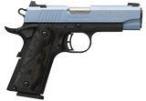 Browning 051990492 1911-380 Black Label Compact Frame 380 ACP 8+1, 3.63" Matte Stainless Steel Barrel, Polar Blue Cerakote Serrated Stainless Steel Slide, Matte Black Polymer Frame w/Beavertail