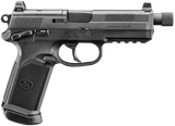 FN 66102271 FNX w/Optic 45 ACP 15+1 5.30" Black Steel Threaded Barrel, Optic Ready/Serrated Stainless Steel Slide & Polymer Frame w/Picatinny Rail, Holosun 407C Red Dot, Ambidextrous