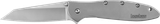 Kershaw 1660R Leek Random EDC 3" Folding Reverse Tanto Plain Bead Blasted 14C28N Steel Blade, Silver Stainless Steel Handle