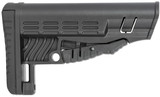 NcStar DLG-086 Classic Commercial Stock Black Polymer Adjustable Stock with Metal QD Bases & Rubber Butt Pad For Commercial Spec Buffer Tubes (Tube Not Included)