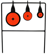 Birchwood Casey 46322 World of Targets Qualifier Rimfire Pistol/Rifle AR500 Steel Black/Orange Bullseye Illustration Impact Enhancement Motion
