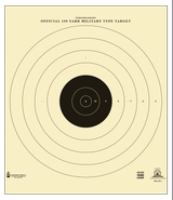 Action Target SR1100 Sighting Military Bullseye Tagboard Hanging 100 yds 21" x 21" Black/White 100 Per Box