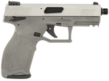 Taurus 1-TX2214NG TX22  Full Size Frame 22 LR 16+1 4.10" Matte Black Threaded Barrel, Satin Stainless Steel Serrated Slide, Gray Polymer Frame w/Picatinny Rail, Textured Grip