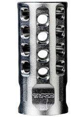 Tapco TAP22010  Muzzle Brake Silver Anodized Aluminum 1/2"x28 Threads 2" OAL .920" Diameter 22LR