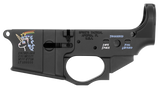 Spikes STLS030CFA Snowflake Stripped Lower Receiver Multi-Caliber 7075-T6 Aluminum Black Anodized with Color Fill for AR-15