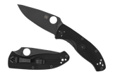Spyderco C122PBBK Tenacious Lightweight 3.39" Folding Plain Black Oxide 8Cr13MoV SS Blade/Black Bi-Directional Texturing FRN Handle Includes Pocket Clip