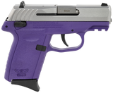 SCCY Industries CPX1TTPUG3 CPX-1 Gen3 9mm Luger 10+1 3.10" Purple Polymer w/Picatinny Rail Serrated SS Slide Purple Polymer Grip