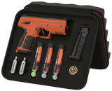 Byrna Technologies SK68300ORNKINETIC SD Kinetic Kit CO2 .68 Cal 5rd, Orange Polymer, Black Rubber Honeycomb Grip, C02 & 15 Projectiles Included