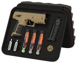 Byrna Technologies SK68300TANKINETIC SD Kinetic Kit CO2 .68 Cal 5rd, Tan Polymer, Black Rubber Honeycomb Grip, C02 & 15 Projectiles Included