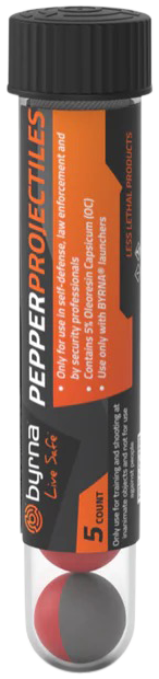 Byrna Technologies JB68316 Pepper Projectiles  5ct Gray/Red