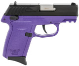 SCCY Industries CPX1CBPUG3 CPX-1 Gen3 9mm Luger 10+1 3.10" Purple Polymer w/Picatinny Rail Serrated Black Nitride SS Slide Purple Polymer Grip