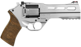 Chiappa Firearms CF340247 Rhino 50SAR *CA Compliant 357 Mag 6 Shot 5" Nickel-Plated Steel Barrel & Cylinder, Nickel-Plated Aluminum Frame & Barrel Shroud, Picatinny Rail, Walnut Grip