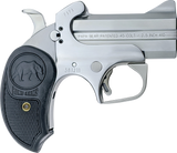 Bond Arms BAPB Papa Bear  45 Colt (LC)/410 Gauge 2rd 3" Stainless Steel Double Barrel & Frame, Auto Extractors & Rebounding Hammer, Blade Front/Fixed Rear Sights, Extended Rubber Grip, Manual Safety