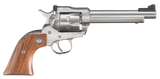 Ruger 0625 Single-Six Convertible 22 LR/22 WMR 6rd 5.50" Satin Stainless Steel Barrel, Cylinder & Frame, Hardwood Grip, Transfer Bar Safety, Exposed Hammer
