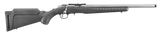 Ruger 8353 American Rimfire  Full Size 17 HMR 9+1 18" Satin Stainless Threaded Barrel, Satin Stainless Scope Rail Receiver,  Black Synthetic Adjustable Stock, Right Hand