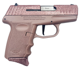 SCCY Industries DVG1RGRG DVG-1  Sub-Compact Frame 9mm Luger 10+1 3.10" Stainless Quadlock Barrel, Rose Gold Glitter Optic Ready/Serrated Stainless Steel Slide, Rose Gold Polymer Frame & Grip