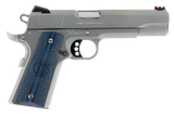 Colt Mfg O1070CCS Competition Government 45 ACP 8+1 5" Stainless National Match Barrel, Serrated Slide & Frame w/Beavertail, Checkered Blue G10 Grip, Ambidextrous