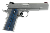 Colt Mfg O1070CCS Competition Government 45 ACP 8+1 5" Stainless National Match Barrel, Serrated Slide & Frame w/Beavertail, Checkered Blue G10 Grip, Ambidextrous
