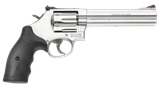 Smith & Wesson 164224 Model 686  357 Mag or 38 S&W Spl +P Stainless Steel 6" Barrel & 6rd Cylinder, Satin Stainless Steel L-Frame,  Red Ramp Front/Adjustable White Outline Rear Sights Internal Lock