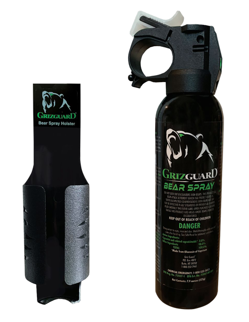 PSP GG1B  Bear Spray Range 30ft 7.90oz Black Spray Includes Holster