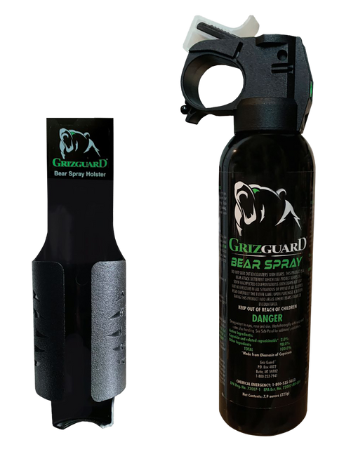 PSP GG1B  Bear Spray Range 30ft 7.90oz Black Spray Includes Holster
